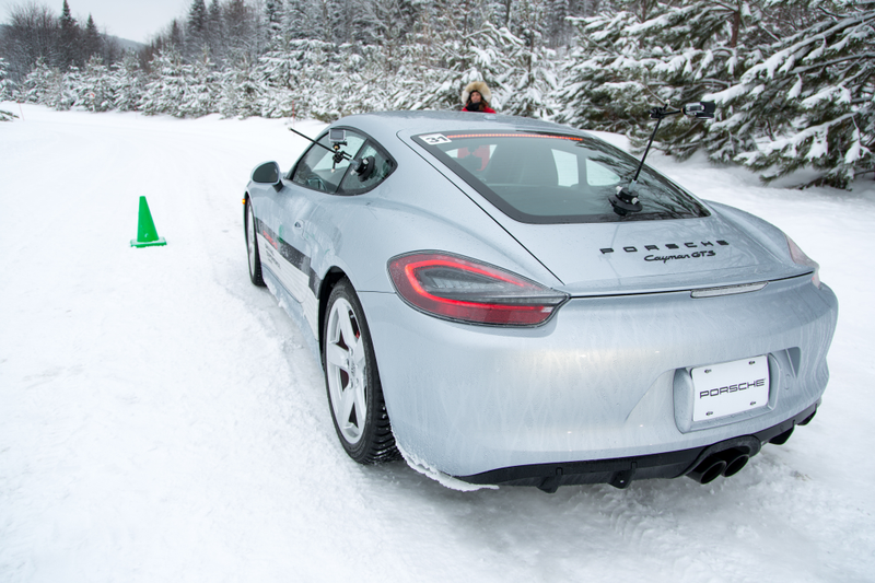 Waiting to start the slalom course. Photo credit: Porsche